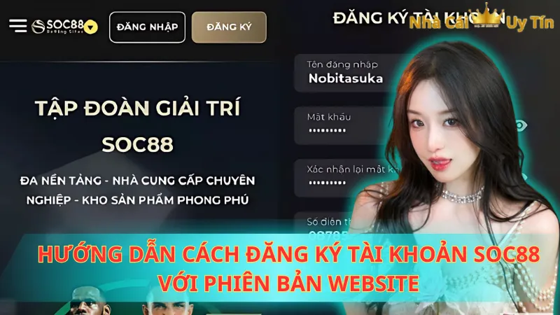 Hướng dẫn cách đăng ký tài khoản Soc88 với phiên bản website