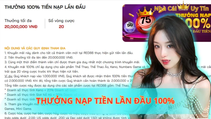 Thưởng nạp tiền lần đầu 100%