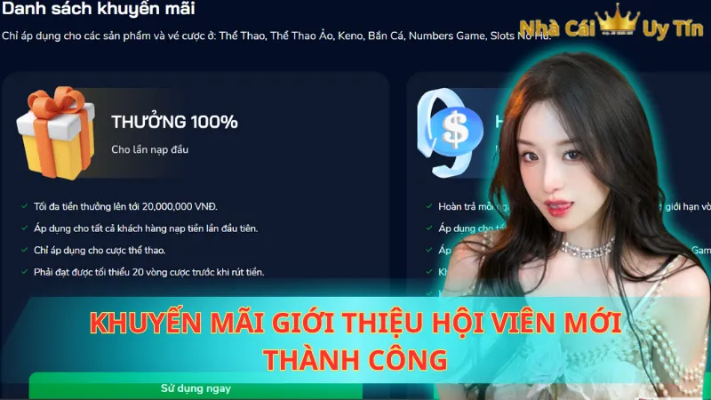 Khuyến mãi giới thiệu hội viên mới thành công