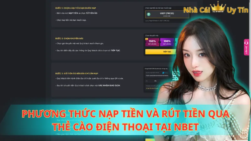 Phương thức nạp tiền và rút tiền qua thẻ cào điện thoại tại NBet